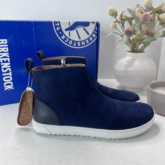Birkenstock Myra Suede Ankle Boot Side Zip Navy Blue Women 6/EU37 NWB Narrow Fit - Picture 3 of 9